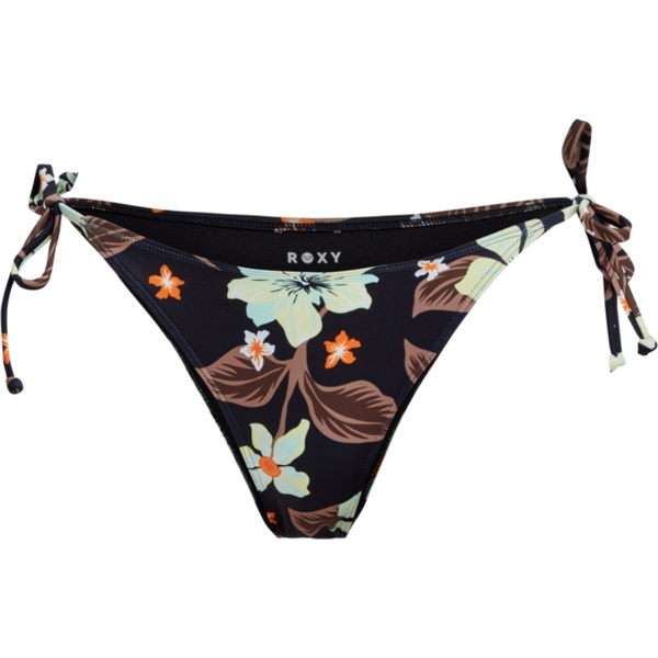 2025 Roxy Femmes PT Beach Classics Moderate Bikini Tie Bottoms ERJX405088 - Anthracite Hibiscus Heat Swim
